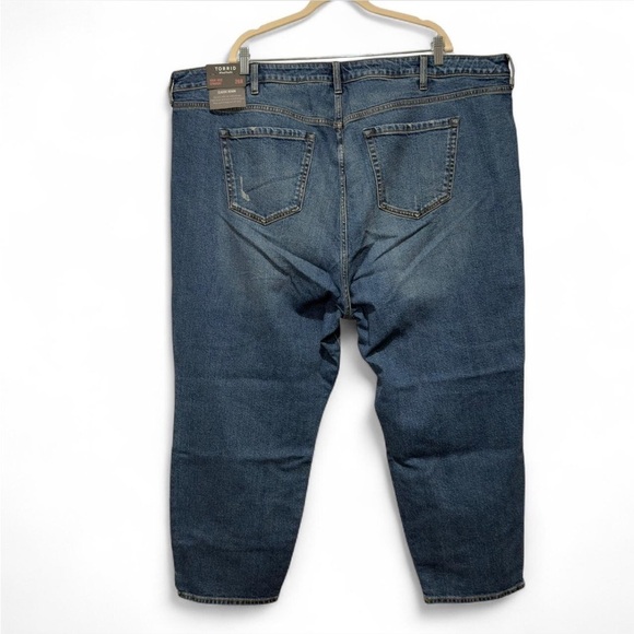 Torrid High-Rise Straight Classic Denim Jeans Artisan Hem Distressed Plus Size - Picture 7 of 9